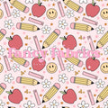 School - apples, pencils, smilies