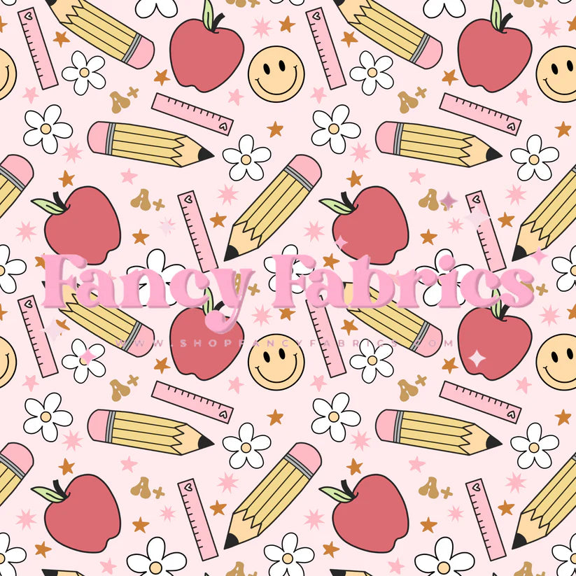 School - apples, pencils, smilies