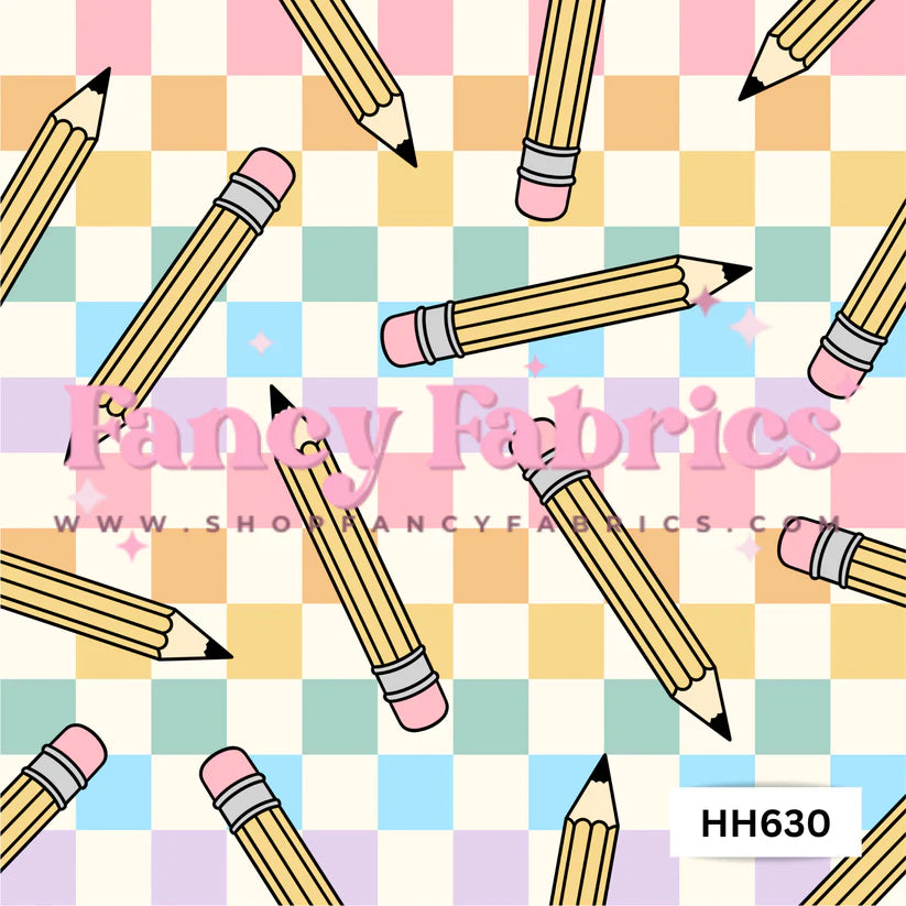 Back to School - Pencils, checkered
